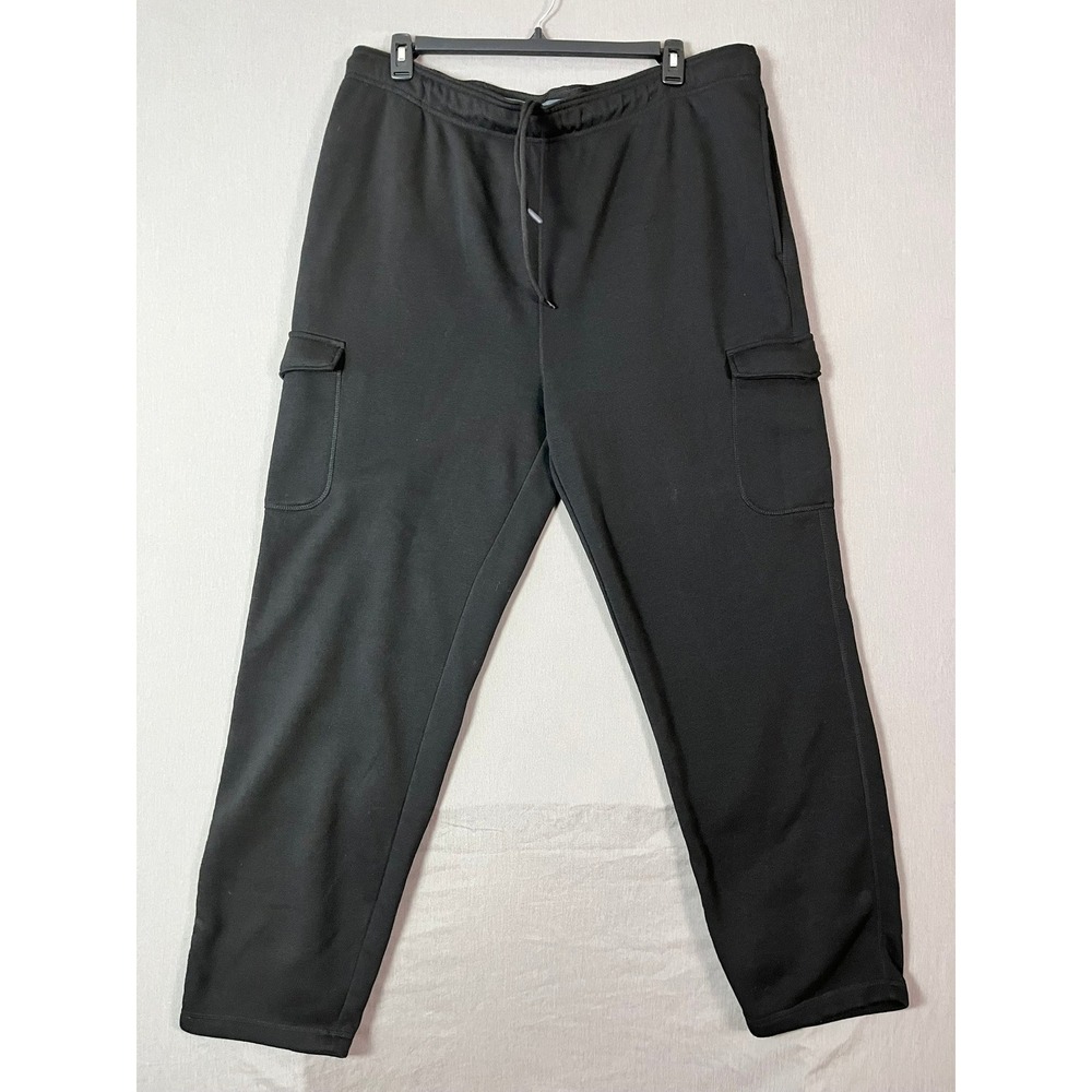 Member's Mark Ultimate Fleece Cargo Pants XXL Polyester Black EUC